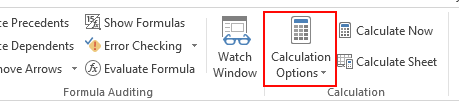 Excel Calculation Options